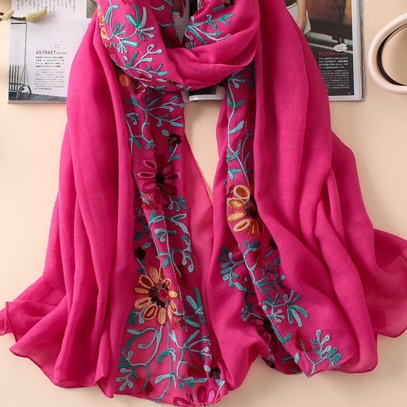 Beautiful Embroidered scarf wrap - Picture 3 of 13